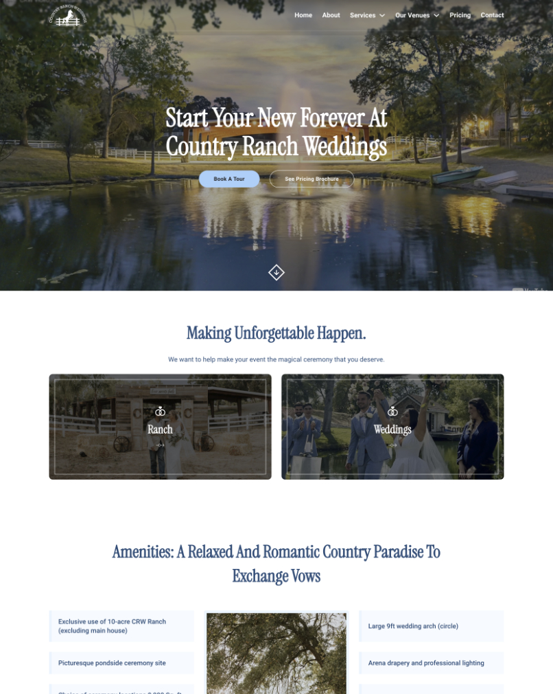 website design for wedding videography